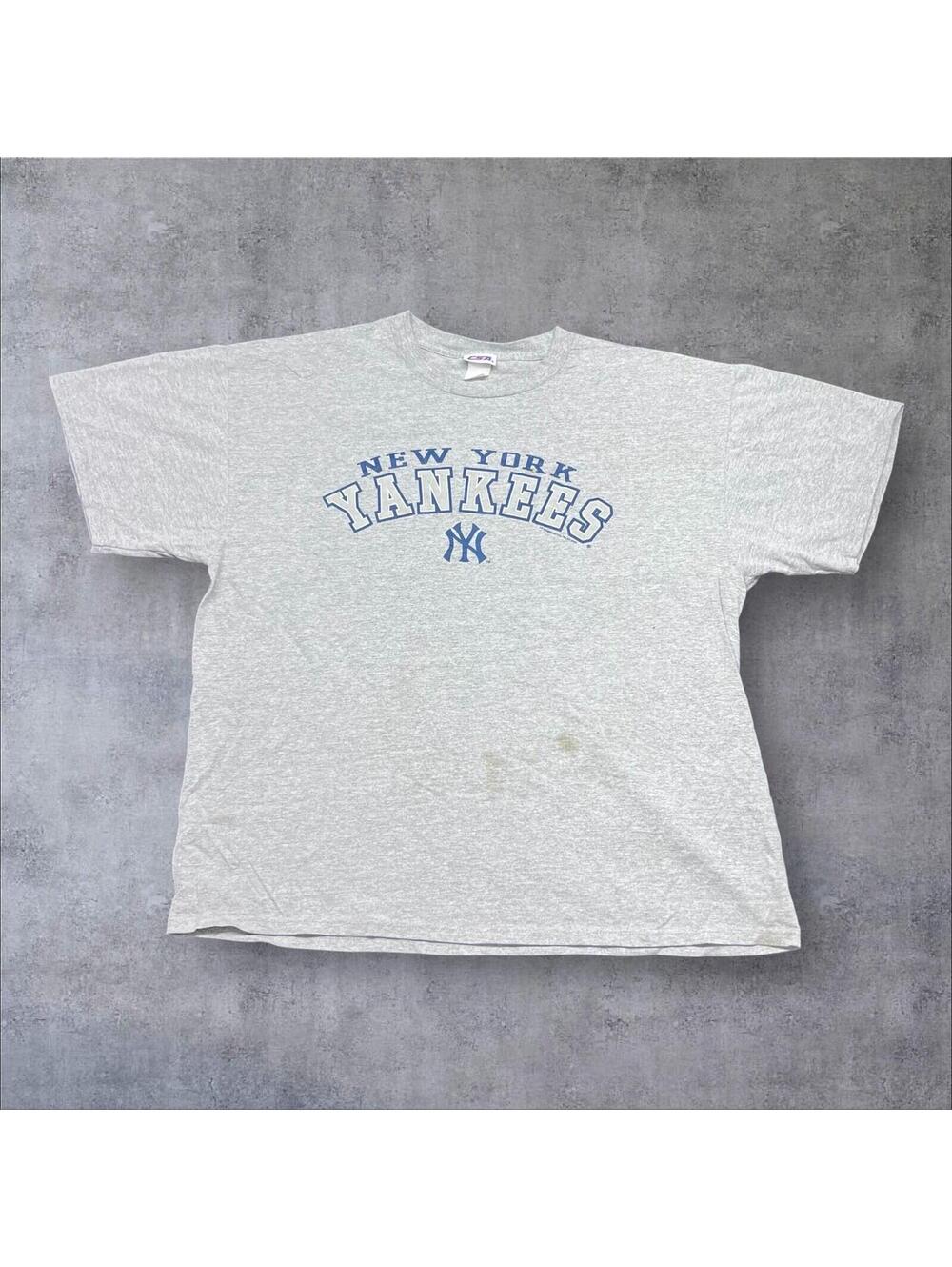 Vintage Y2K Mlb New York Yankees Baseball Spell Out Gray CSA Men’s Tee X-Large